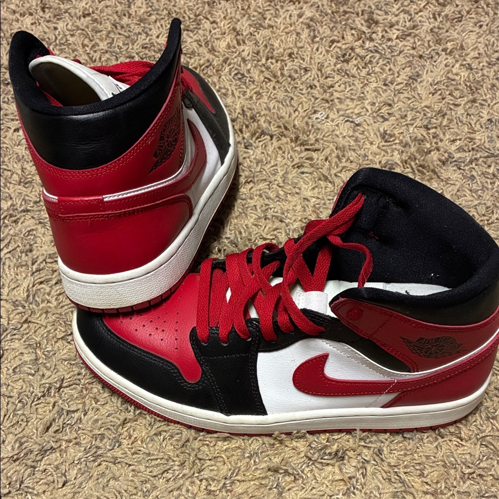 Red and Black High-Top Sneakers